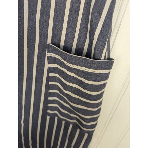Altar'd State Women Button Up Front Tie Skirt Blue White Striped  Pockets Size L - Picture 5 of 9